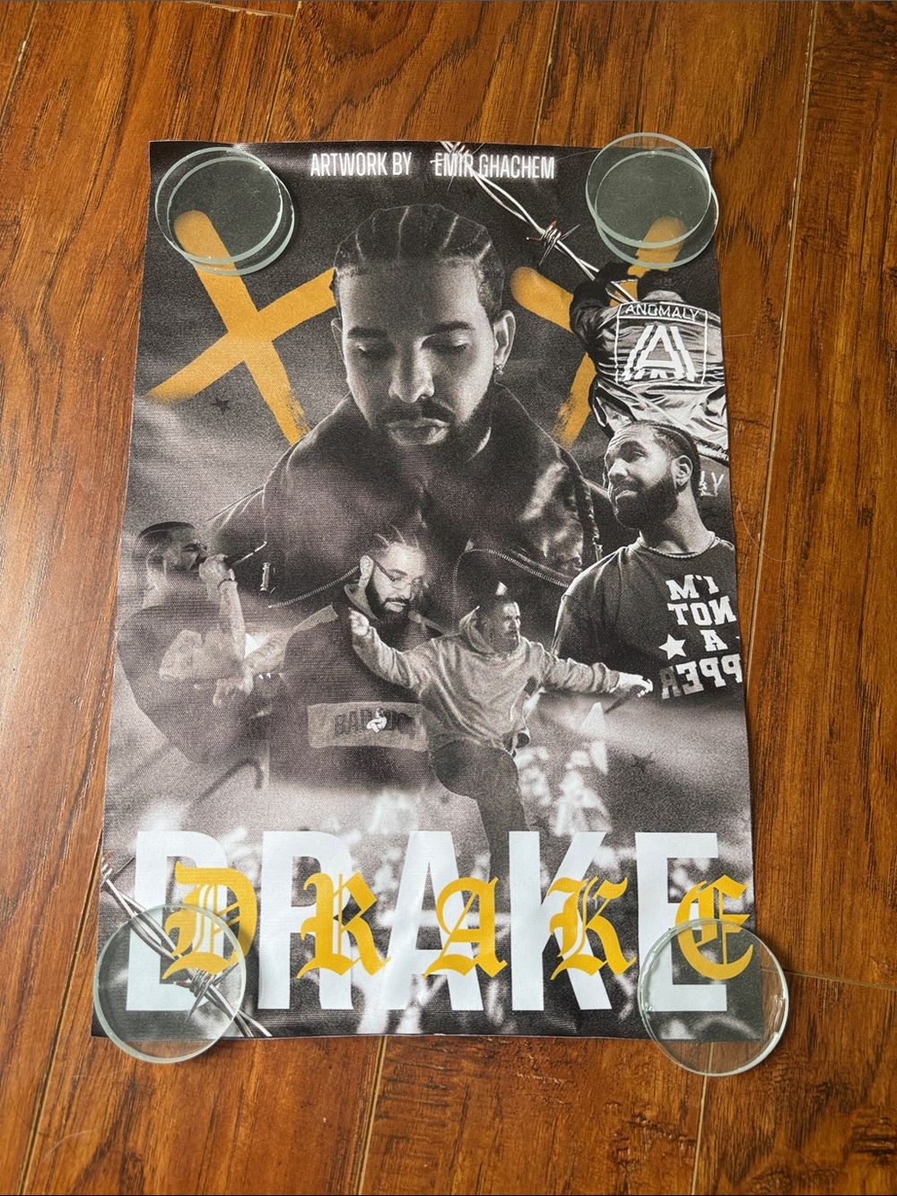 NWOT Collage Poster Drake 12” x 16” UNFRAMED Artwork by Emir Ghachem